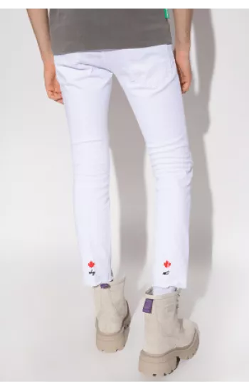 Dsquared2  Pantalon 100% coton de Dsquared2 S71LB1055 Couleur : 100 WHITE