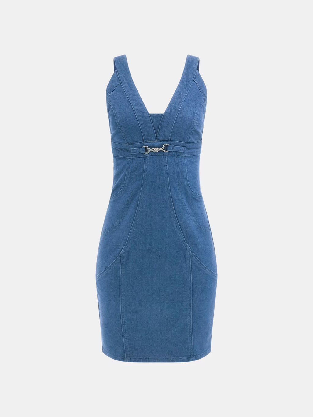 Robe premium – Mini robe bodycon denim de soie mélangée - Bleu