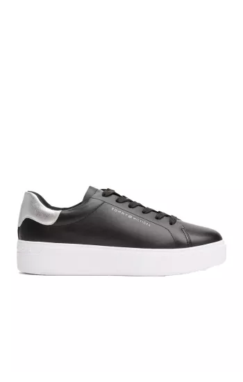Sneakers premium TOMMY HILFIGER – Noir  100% Cuir.