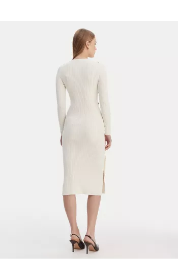 Robe Guess jeans – Beige Guess jeans W6RK06 Z2YJ2 Couleur : G1O6 DOVE WHITE