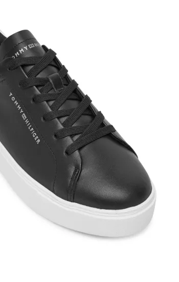 Sneakers premium TOMMY HILFIGER – Noir  100% Cuir.