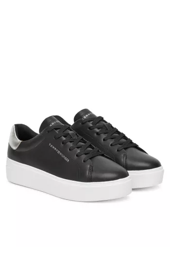 Sneakers premium TOMMY HILFIGER – Noir  100% Cuir.